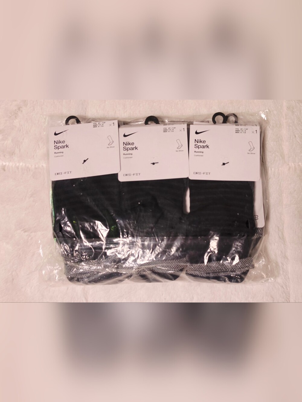 Nike Kids Black and Gray Spark Athletic Socks - 6 Pack(SOC74-79)